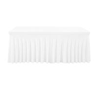 Highdi Table Skirt for Rectangle, Spandex Stretch Tablecloth with Skirt Hotel Banquets Table Cloth Table Covers for Birthday Party Wedding Meeting Bar Table Decor (6FT(183 * 76 * 76cm),White)