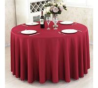 Highdi Tablecloth for Round Table, Hotel Banquet Table Cloth Dining Room Polyester Tablecloth Washable Garden Tablecloth for Indoor or Outdoor Birthday Wedding Party (Burgundy,180cm)