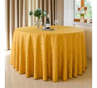 Highdi Tablecloth for Round Table, Hotel Banquet Table Cloth Dining Room Polyester Tablecloth Washable Garden Tablecloth for Indoor or Outdoor Birthday Wedding Party (2M,Baroque golden yellow)