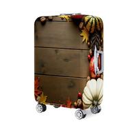 Highdi Thanksgiving Pumpkin Print Suitcase Cover, 18-32 Inch Suitcase Large, Elastic Dust-Proof Anti-Scratch Travel Luggage Cover, for Travel, Business Protector (L,Wood Grain)