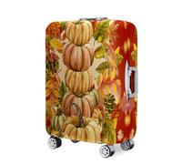 Highdi Thanksgiving Pumpkin Print Suitcase Cover, 18-32 Inch Suitcase Large, Elastic Dust-Proof Anti-Scratch Travel Luggage Cover, for Travel, Business Protector (L,Leaves)