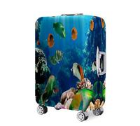 Highdi The Underwater World Printing Suitcase Cover, 18-32Inch Travel Suitcase Covers, Washable Anti-Scratch Suitcase Covers Protectors, Luggage Covers for Suitcases Elastic (Orange Fish,L)