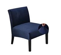 Highdi Velvet Armless Chair Slipcovers Accent Chair Covers, Solid Color Stretch Removable Washable Slipper Chair Cover Modern Furniture Protector for Living Room Hotel Bedroom Luxury (Navy blue)