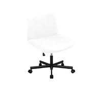 Highdi Velvet Armless Wide Office Desk Chair Cover, Modern Fabric Vanity Chair Cover, for Adjustable Swivel Ergonomic Cross Legged Home Office Computer Chairs (White,1 pc)