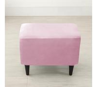 Highdi Velvet Wingback Chair Covers 2 Piece with Ottoman Cover,Stretch Wing Chair Slipcover,Washable Sofa Cover Furniture Protector for Bedroom Hotel (55-65cm (Ottoman Cover),pink)