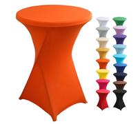 Highdi Washable Cocktail Tablecloth, Spandex Poseur Table Stretch Stretchable Table Cover for Wedding, Party, Birthday Parties, Home & Event Decoration (orange,60x110cm)