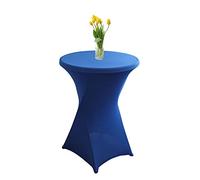 Highdi Washable Cocktail Tablecloth, Spandex Poseur Table Stretch Stretchable Table Cover for Wedding, Party, Birthday Parties, Home & Event Decoration (Royal blue,80x110cm)