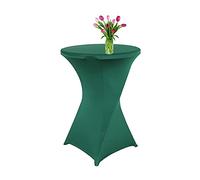 Highdi Washable Cocktail Tablecloth, Spandex Poseur Table Stretch Stretchable Table Cover for Wedding, Party, Birthday Parties, Home & Event Decoration (dark green,80x110cm)