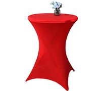 Highdi Washable Cocktail Tablecloth, Spandex Poseur Table Stretch Stretchable Table Cover for Wedding, Party, Birthday Parties, Home & Event Decoration (big red,60x110cm)