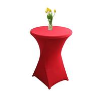 Highdi Washable Cocktail Tablecloth, Spandex Poseur Table Stretch Stretchable Table Cover for Wedding, Party, Birthday Parties, Home & Event Decoration (big red,80x110cm)