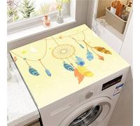 Highdi Washer and Dryer Top Protector, Fantasy Dream Catcher Washer and Dryer Top Mat Absorbent Quick Dry, Non-Slip Rubber Proof Washing Machine Mat for Laundry Room Kitchen (Yellow,50x60cm)