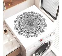 Highdi Washer and Dryer Top Protector, Fashion Mandala Washer and Dryer Top Mat Absorbent Quick Dry, Non-Slip Rubber Proof Washing Machine Mat for Laundry Room Home Kitchen (White,50x60cm)