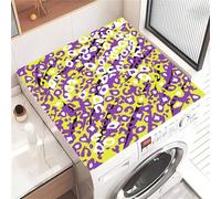 Highdi Washer and Dryer Top Protector, Leopard Print Washer and Dryer Top Mat Absorbent Quick Dry, Non-Slip Rubber Proof Washing Machine Mat for Laundry Room Home Kitchen (Purple,40x50cm)