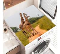 Highdi Washer and Dryer Top Protector Mat Cover Animal prints, Non-Slip Washing Machine Top Protector Mat,for Dust-Proof Refrigerator,Home Kitchen Laundry Room (Giraffe herd,40x50cm)