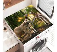 Highdi Washer and Dryer Top Protector Mat Cover Animal prints, Non-Slip Washing Machine Top Protector Mat,for Dust-Proof Refrigerator,Home Kitchen Laundry Room (Elephant,40x50cm)