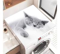 Highdi Washer and Dryer Top Protector Mat Cover Animal prints, Non-Slip Washing Machine Top Protector Mat,for Dust-Proof Refrigerator,Home Kitchen Laundry Room (Gray cat,40x50cm)