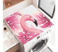 Highdi Washer and Dryer Top Protector Mat Cover Animal prints, Non-Slip Washing Machine Top Protector Mat,for Dust-Proof Refrigerator,Home Kitchen Laundry Room (Pink flamingo,30x40cm)