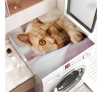 Highdi Washer and Dryer Top Protector Mat Cover Animal prints, Non-Slip Washing Machine Top Protector Mat,for Dust-Proof Refrigerator,Home Kitchen Laundry Room (Cat,40x50cm)