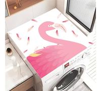Highdi Washer and Dryer Top Protector Mat Cover Animal prints, Non-Slip Washing Machine Top Protector Mat,for Dust-Proof Refrigerator,Home Kitchen Laundry Room (Pink feathers,30x40cm)