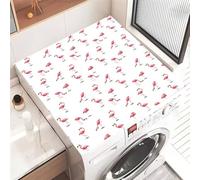 Highdi Washer and Dryer Top Protector Mat Cover Animal prints, Non-Slip Washing Machine Top Protector Mat,for Dust-Proof Refrigerator,Home Kitchen Laundry Room (Flamingo,40x50cm)