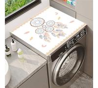 Highdi Washer and Dryer Top Protector Mat Cover Dream Catcher, Non-Slip Washing Machine Top Protector Mat,for Dust-Proof Refrigerator,Home Kitchen Laundry Room (Feathers,50x60cm)
