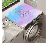 Highdi Washer and Dryer Top Protector Mat Cover Dream Catcher, Non-Slip Washing Machine Top Protector Mat,for Dust-Proof Refrigerator,Home Kitchen Laundry Room (Purple,50x50cm)