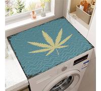 Highdi Washer and Dryer Top Protector Mat Cover foliage print, Non-Slip Washing Machine Top Protector Mat,for Dust-Proof Refrigerator,Home Kitchen Laundry Room (Light Blue,50x50cm)