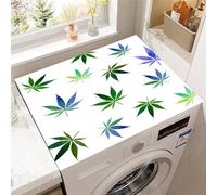 Highdi Washer and Dryer Top Protector Mat Cover foliage print, Non-Slip Washing Machine Top Protector Mat,for Dust-Proof Refrigerator,Home Kitchen Laundry Room (White,50x50cm)