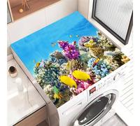 Highdi Washer and Dryer Top Protector Mat Cover Marine life pattern, Non-Slip Washing Machine Top Protector Mat,for Dust-Proof Refrigerator,Home Kitchen Laundry Room (Yellow Fish,40x50cm)