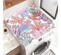Highdi Washer and Dryer Top Protector Mat Cover Marine life pattern, Non-Slip Washing Machine Top Protector Mat,for Dust-Proof Refrigerator,Home Kitchen Laundry Room (Coral Reef,30x40cm)