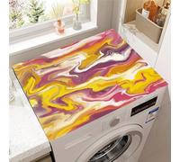 Highdi Washer and Dryer Top Protector Mat Cover Quicksand, Non-Slip Washing Machine Top Protector Mat,for Dust-Proof Refrigerator,Home Kitchen Laundry Room (Purple-yellow,50x50cm)