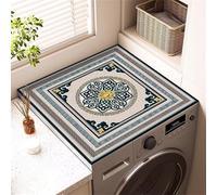Highdi Washer and Dryer Top Protector, New Chinese Style Washer and Dryer Top Mat Absorbent Quick Dry, Non-Slip Rubber Proof Washing Machine Mat for Laundry Room Home (Blue 2,30x40cm)