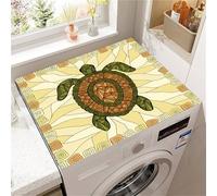 Highdi Washer and Dryer Top Protector, Turtle Pattern Washer and Dryer Top Mat Absorbent Quick Dry, Non-Slip Rubber Proof Washing Machine Mat for Laundry Room Kitchen (Yellow,30x40cm)