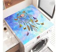 Highdi Washer and Dryer Top Protector, Wishing Dream Catcher Washer and Dryer Top Mat Absorbent Quick Dry, Non-Slip Rubber Proof Washing Machine Mat for Laundry Room Kitchen (Blue,30x40cm)