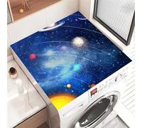 Highdi Washer and Dryer Top Starry Sky Protector Mat Cover, Non-Slip Washing Machine Top Protector Mat,for Dust-Proof Refrigerator,Home Kitchen Laundry Room (Planet 7,30x40cm)