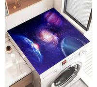 Highdi Washer and Dryer Top Starry Sky Protector Mat Cover, Non-Slip Washing Machine Top Protector Mat,for Dust-Proof Refrigerator,Home Kitchen Laundry Room (Planet 5,50x60cm)