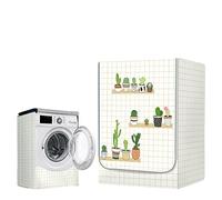 Highdi Washing Machine Cover Waterproof- Washing Machine Covers Indoor with Zipper Sunscreen & Dustproof Washer Protection for Front Load Outdoor Washer and Dryers (M capacity ~ 10KG,Cactus)