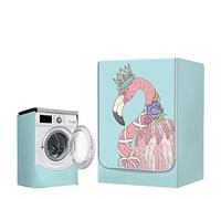Highdi Washing Machine Cover Waterproof- Washing Machine Covers Indoor with Zipper Sunscreen & Dustproof Washer Protection for Front Load Outdoor Washer and Dryers (M capacity ~ 10KG,Flamingo)