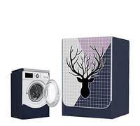 Highdi Washing Machine Cover Waterproof, Washing Machine Covers Indoor with Zipper Sunscreen & Dustproof Washer Protection for Front Load Outdoor Washer (L capacity ~ 12KG,Lattice)