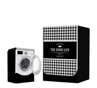 Highdi Washing Machine Cover Waterproof, Washing Machine Covers Indoor with Zipper Sunscreen & Dustproof Washer Protection for Front Load Outdoor Washer (L capacity ~ 12KG,Black houndstooth)