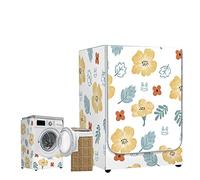 Highdi Washing Machine Cover Waterproof, Washing Machine Covers Indoor with Zipper Sunscreen & Dustproof Washer Protection (L-Capacity 10.5-12kg,yellow flower)