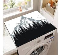 Highdi Washing Machine Top Mat Protector, Washing Machine Top Cover Protector Quick Dry Absorbent Diatom Anti Slip Dust Proof Mat for Front Load Washer and Dryers (60 * 60cm,Misty Hill 3)