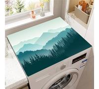 Highdi Washing Machine Top Mat Protector, Washing Machine Top Cover Protector Quick Dry Absorbent Diatom Anti Slip Dust Proof Mat for Front Load Washer and Dryers (30 * 40cm,Misty Hill 1)