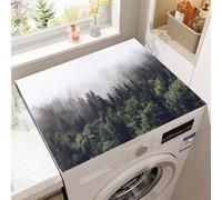 Highdi Washing Machine Top Mat Protector, Washing Machine Top Cover Protector Quick Dry Absorbent Diatom Anti Slip Dust Proof Mat for Front Load Washer and Dryers (50 * 50cm,Misty Hill 5)