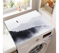 Highdi Washing Machine Top Mat Protector, Washing Machine Top Cover Protector Quick Dry Absorbent Diatom Anti Slip Dust Proof Mat for Front Load Washer and Dryers (40 * 50cm,Misty Hill 7)