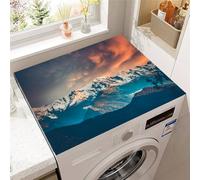 Highdi Washing Machine Top Mat Protector, Washing Machine Top Cover Protector Quick Dry Absorbent Diatom Anti Slip Dust Proof Mat for Front Load Washer and Dryers (60 * 60cm,Misty Hill 4)