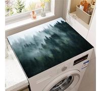 Highdi Washing Machine Top Mat Protector, Washing Machine Top Cover Protector Quick Dry Absorbent Diatom Anti Slip Dust Proof Mat for Front Load Washer and Dryers (50 * 50cm,Misty Hill 2)
