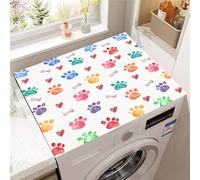 Highdi Washing Machine Top Mat Protector, Washing Machine Top Cover Protector Quick Dry Absorbent Diatom Anti Slip Dust Proof Mat for Front Load Washer and Dryers (Dog bones,50 * 60cm)