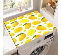 Highdi Washing Machine Top Mat Protector, Washing Machine Top Cover Protector Quick Dry Absorbent Diatom Anti Slip Dust Proof Mat for Front Load Washer and Dryers (50 * 50cm,Mango)