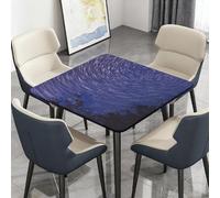 Highdi Waterproof Square Tablecloth Cover - Oxford Cloth - Elastic Fitted for Kitchen/Garden Rectangular Tables, Stain-Resistant Wipe-Clean 3d Starry Sky Series Table Cover (Starry Sky 5,176x176cm)